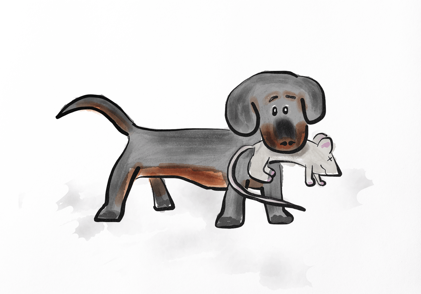 Illustration-dachsund-with-rat